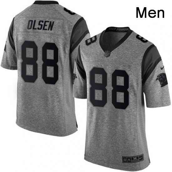 Mens Nike Carolina Panthers 88 Greg Olsen Limited Gray Gridiron NFL Jersey